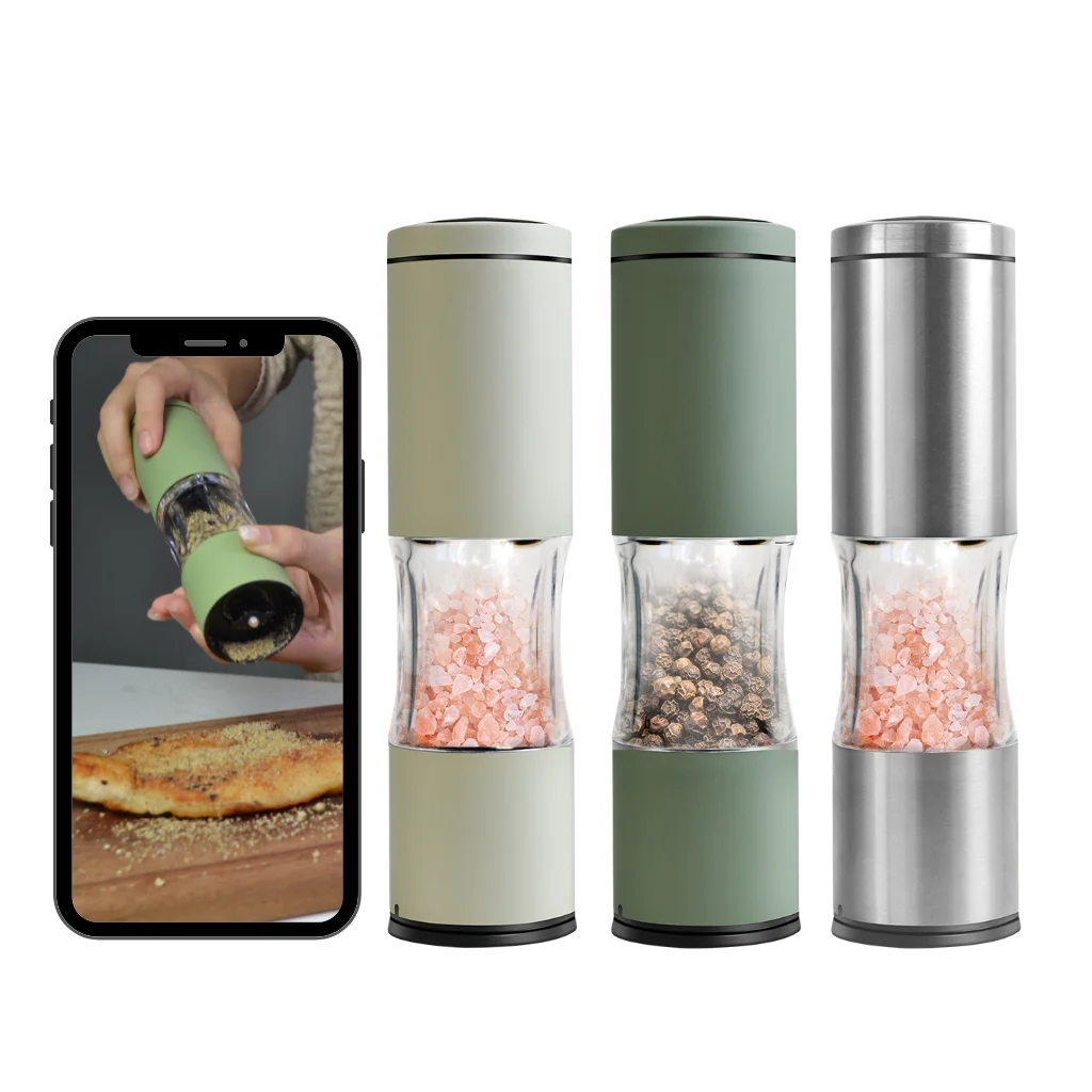 Kitchen Gadgets Stainless Steel salt pepper mill Manual salt and pepper grinder set black pepper crusher bottle machine