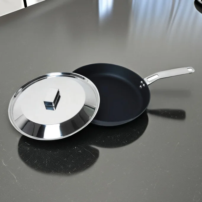 Подгонянная Сковорода из углеродистой стали толщиной 2 5 мм с крышкой нержавеющей ручкой для ресторана