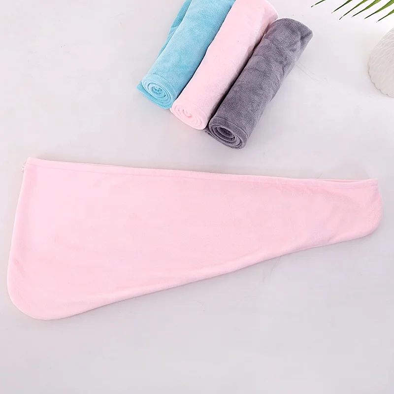 Wholesale custom high quality plush microfiber hair wrap turban towel hair drying towel microfibre hair towel