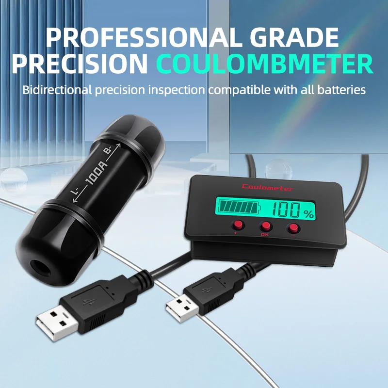 PZEM-033 Universal LCD Car Battery Tester 12V Lithium Acid Lead Battery Level Capacity Indicator Coulomb Meter 120V 50A 100A