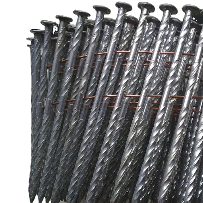 Strong Quality 15 degree galvanized coil nail / screw shank coil nails