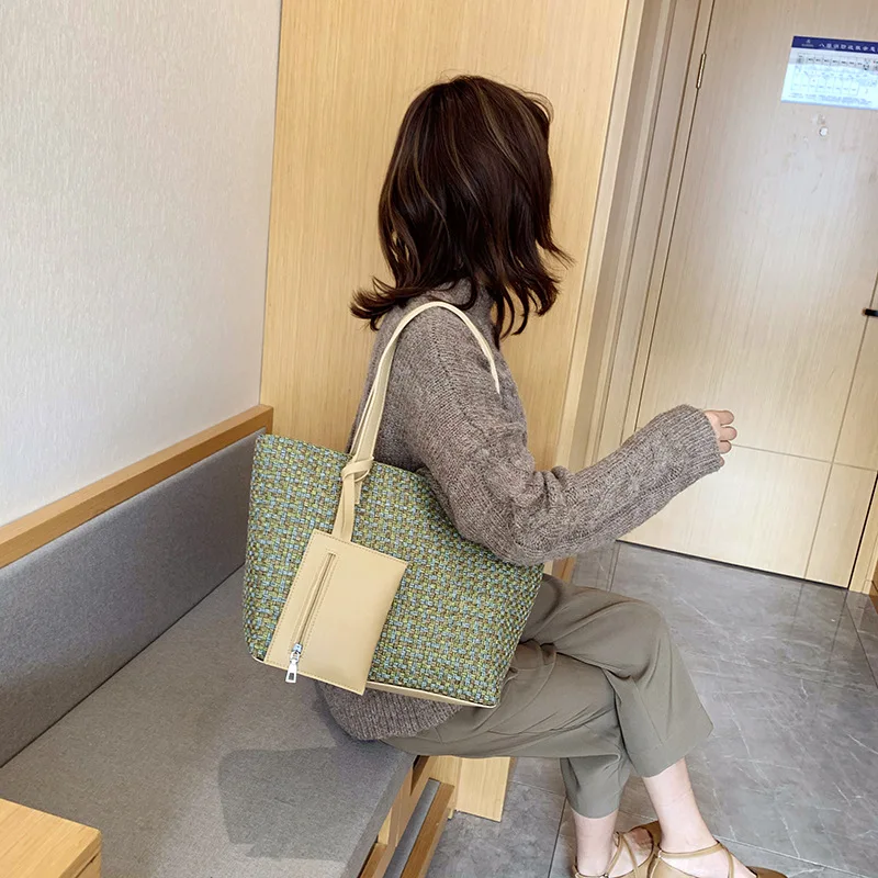 kaiguang Cheap fashion lady luxury  2 piece set tote bag hand bag women shoulder bag ladies handbag set