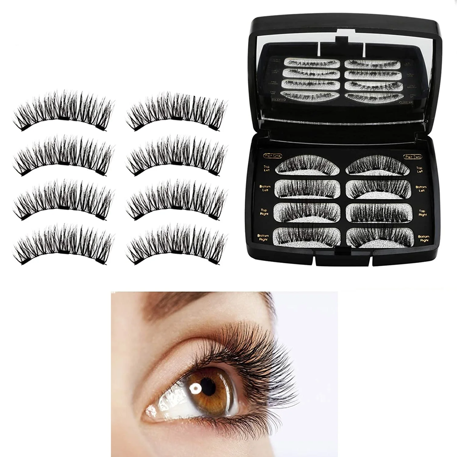 
FREE SAMPLE Magnetic Eyelashes Dual Magnets False Eyelashes Reusable 3D Lashes Extension Women Makeup Natural Look 