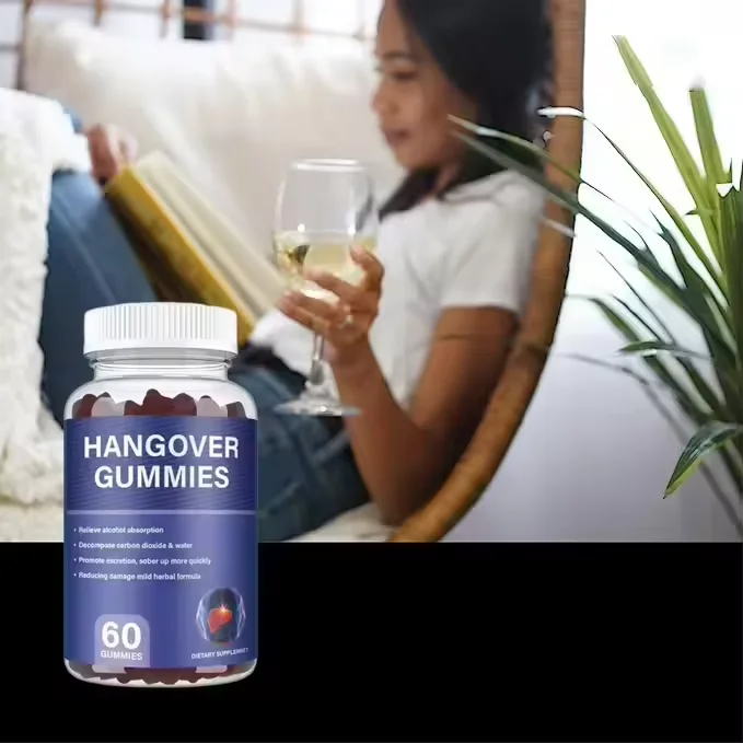 OEM Private Label Vegan Liver Detox Anti-Hangover Gummies Relief Supplement for Adults Who Drink Hangover Relief Pills