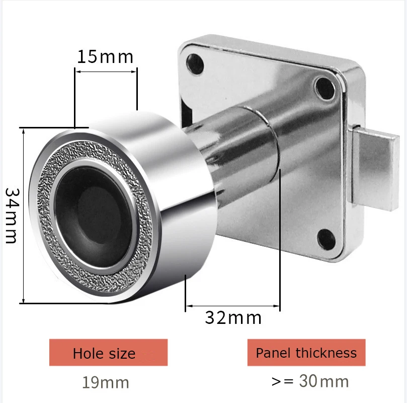 Keyless Furniture Cabinet Hidden Lock Smart Electronic Cupboard File Biometric Fingerprint Cabinet Locks for Safe