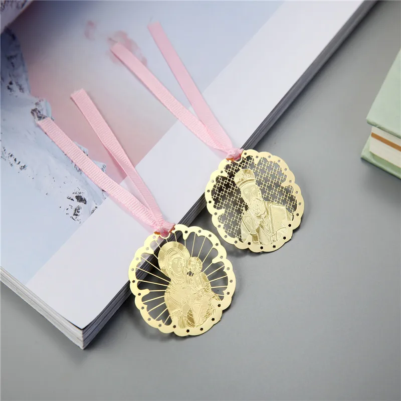 Manufacturer wholesale orthodox pattern bookmark light weight gold metal bookmark