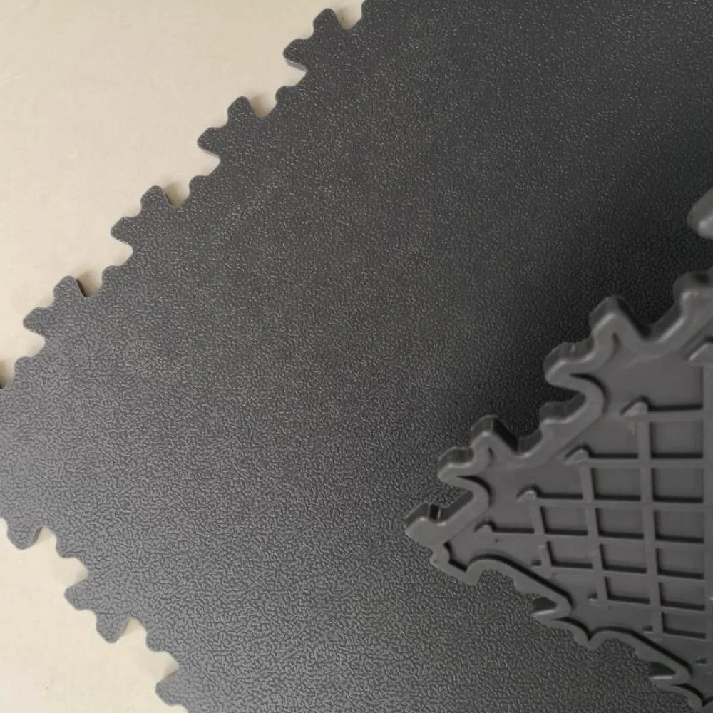 7mm Interlocking Garage Vinyl Flooring PVC Plastic Workshop Floor Tile / Eco-friendly Garage Plastic Floors