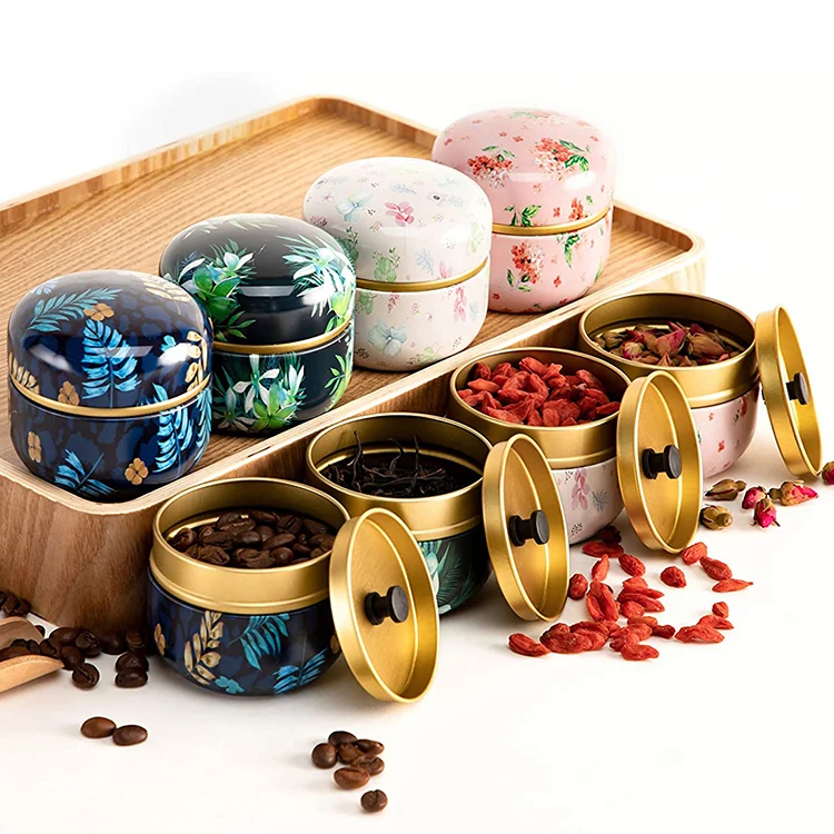 Mini Container Coffee Candy Chocolate Sugar Spices Storage Metal Boxes Tea Tins