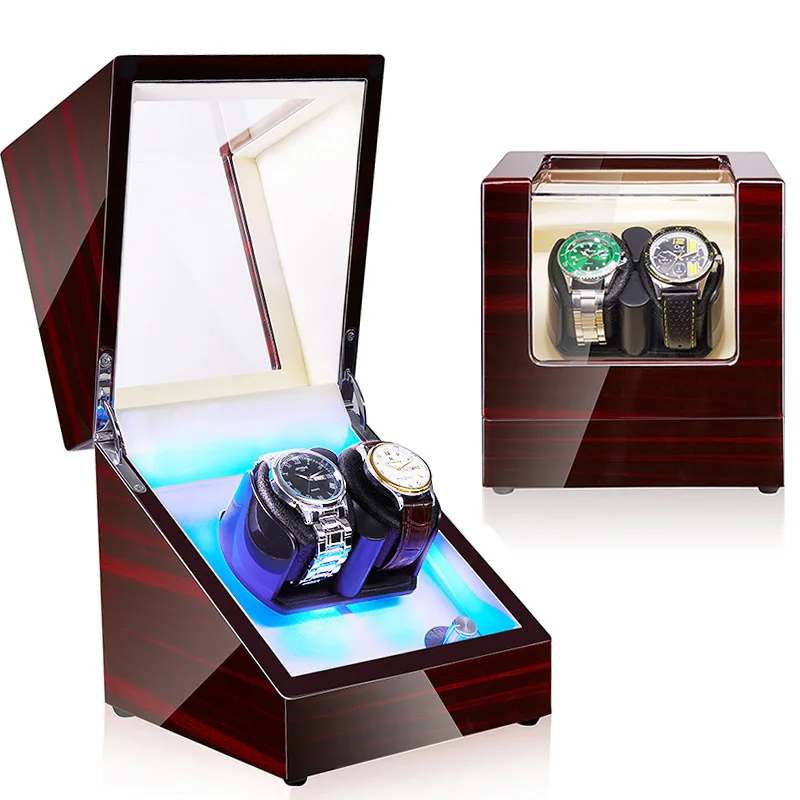 2023 Luxury Display Wood Watch Box Portable Single Watch Winder Rotating Watch Box for Sale