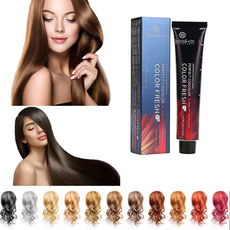 Halal 100g factory wholesale professional natural hair color dye cream for Salon Use BEISIKA Brand Hair Color
