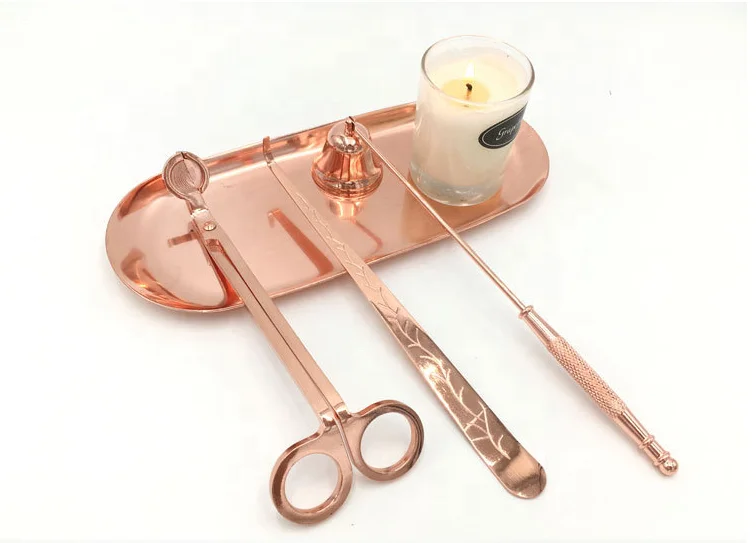 Rose Gold Candle Wick Trimmer, Polished Stainless Steel Wick Clipper Cutter, Scissors