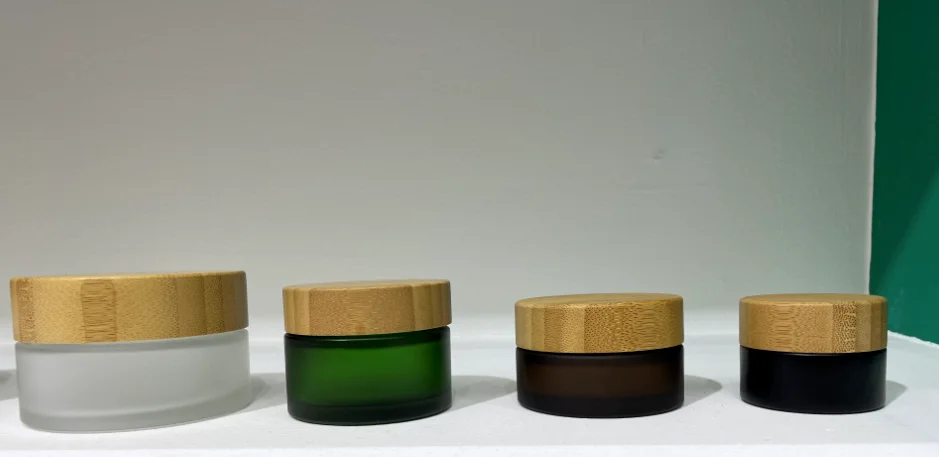 5g 15g 20g 30g 50g 100g 200g manufacturer cosmetic packaging skincare glass cream jar with bamboo lid