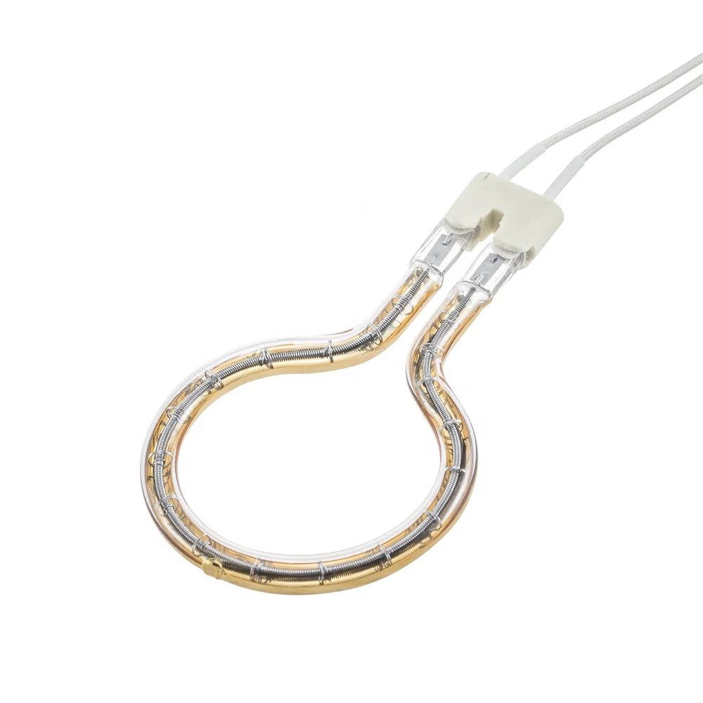 2000W Round infrared heater lamp Annular tungsten filament halogen heating lamp