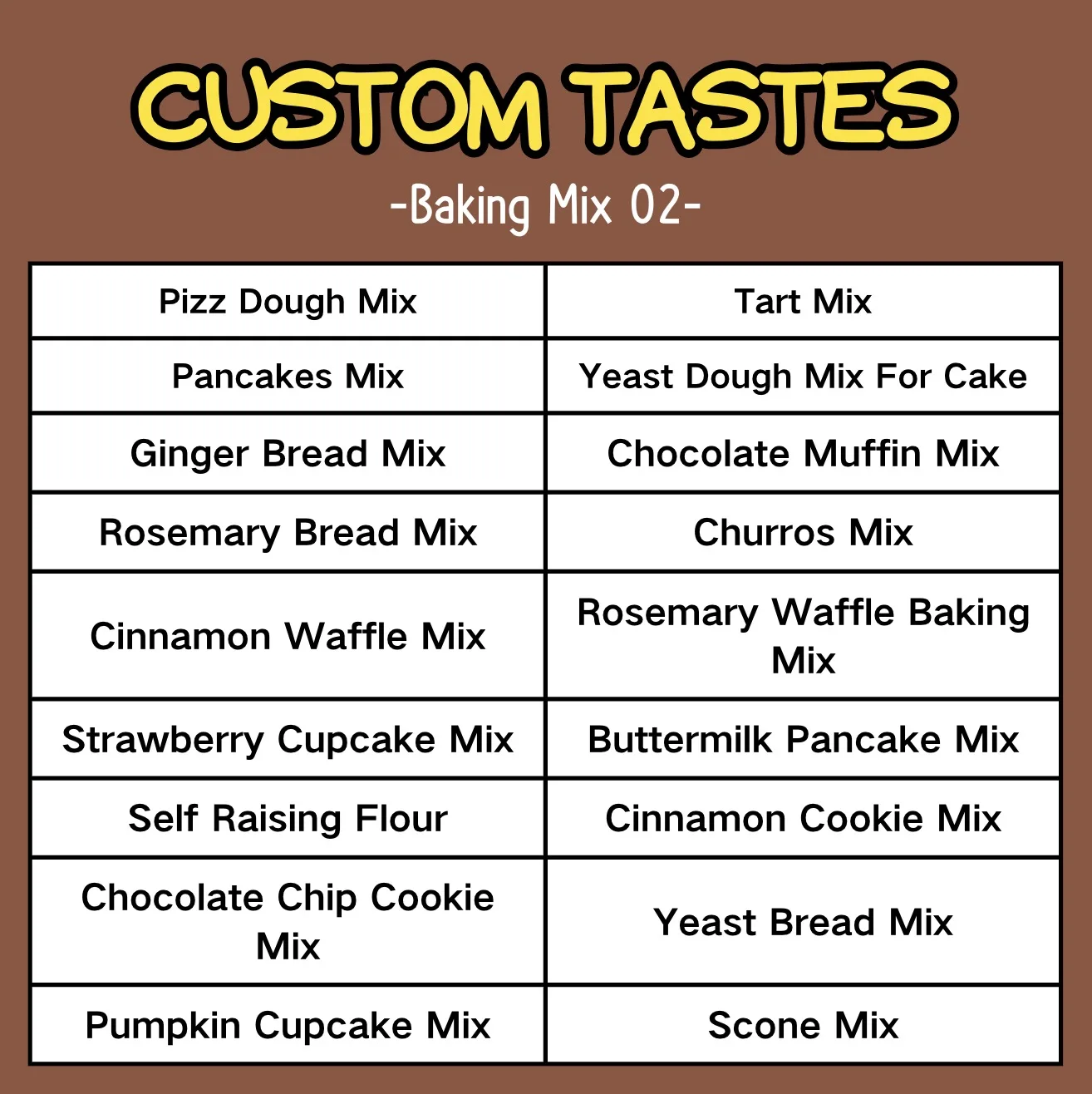 Custom Taste Custom Color High Quality Wholesale Price Cookie Cupcake Cake Mix Ginger Cookie Mix Pizz Gough Mix 90g