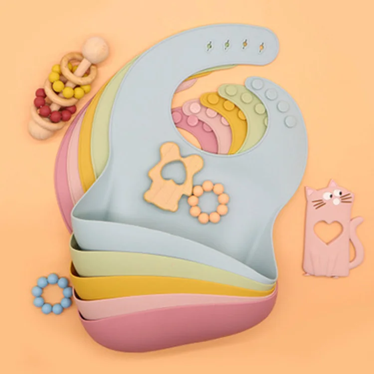 Amazon BPA Free Comfortable Practical Waterproof Baby Bibs Silicone Feeding