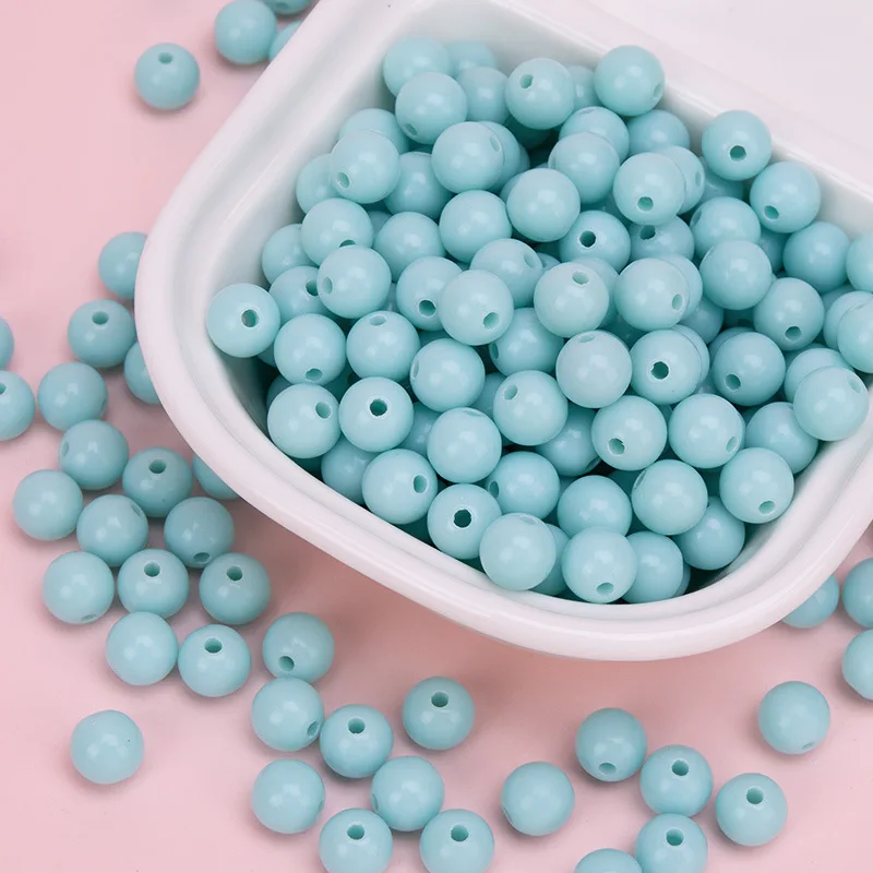 Factory Wholesale 4mm 6mm 8mm 10mm Colorful Loose Plastic Beads Acrylic Round for DIY Jewelry Making