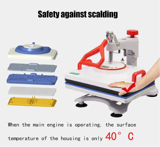 Double Display 39*38CM 6 in 1 Combo Heat Press Printer Sublimation Machine Heat Press Machine for T-shirts Plates/Hat/Mug