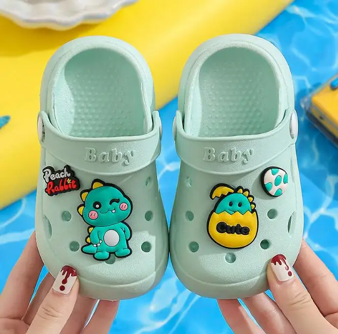 New design soft safe children sandal clogs anti-skid cute kids beach sandals Baby Cartoon Dinosaur duck whale clogs