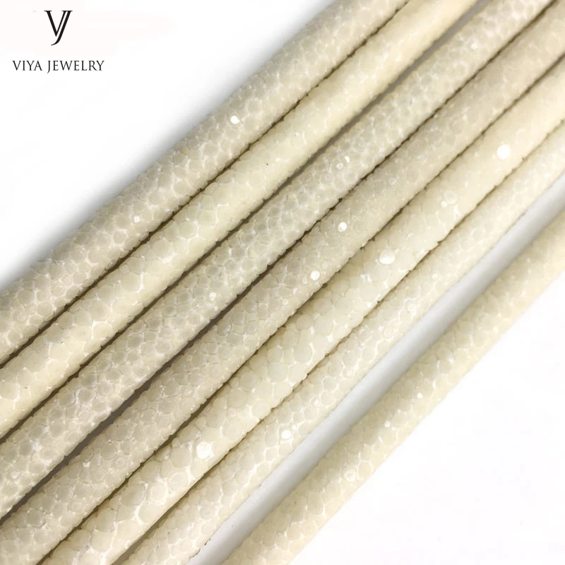 Wholesale Original Quality Assured Genuine Polished Customized Size Round Stingray Leather Cord For Luxury Bracelet making
