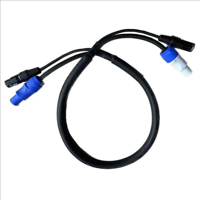 Professional PowerCon Plus 3 Pin DMX Combi Combo Hybrid Cable