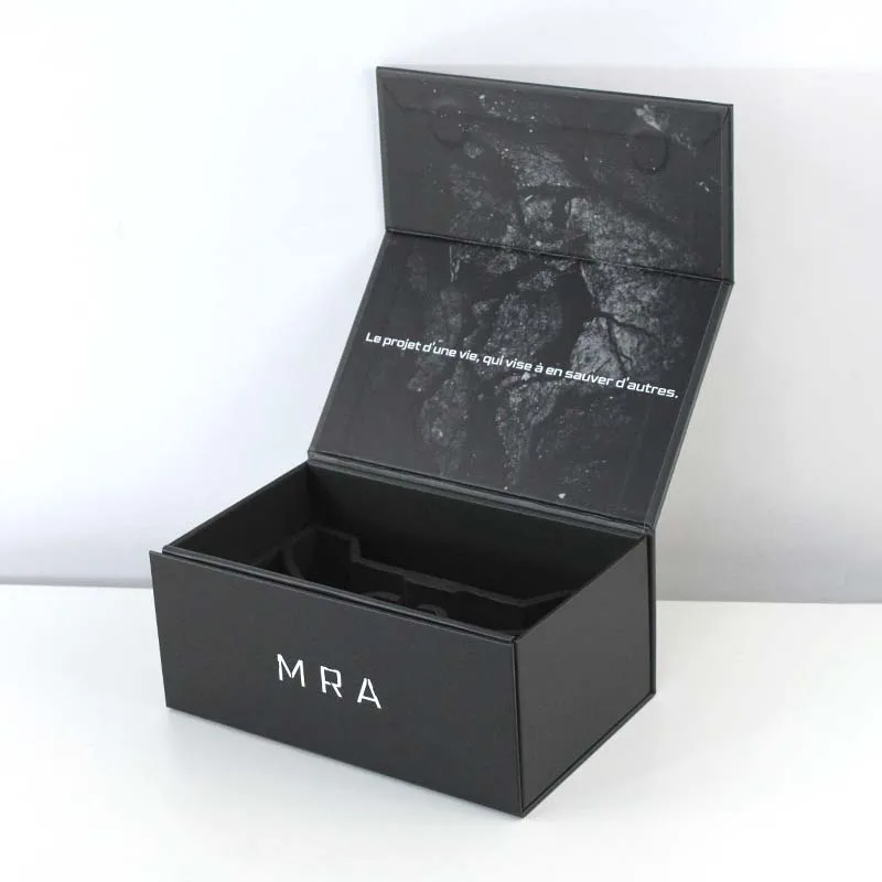 Custom size recyclable cardboard paper hard rigid magnet box packaging luxury folding magnetic gift box