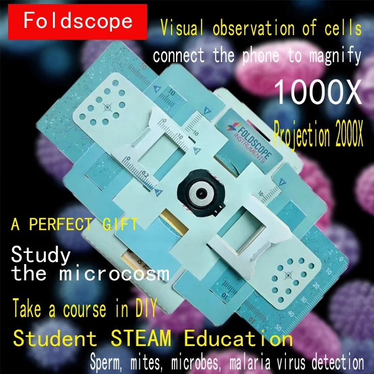 
Foldscope folding paper 200times 400times 520times microscope 