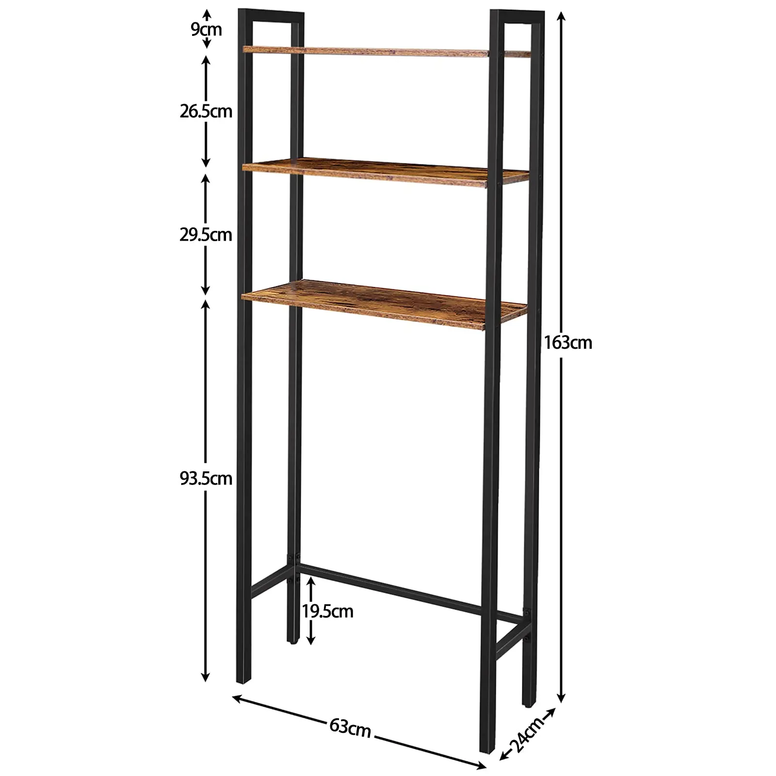 Over The Toilet Storage Rack 3-Tier Bathroom Organizer Shelf  Freestanding Space Saver Bathroom Shelves Above Toilet for Room