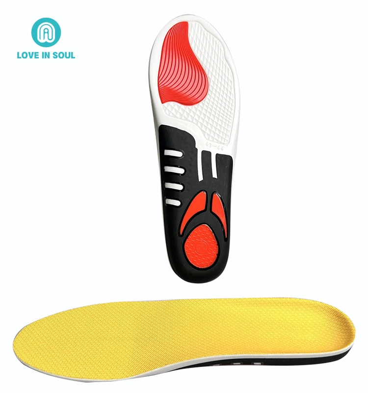 Premium Orthotic Arch Support Insole Flat foot Insole PU Gel Shock Absorption Light Comfort Sport Insole For Basketball Shoes