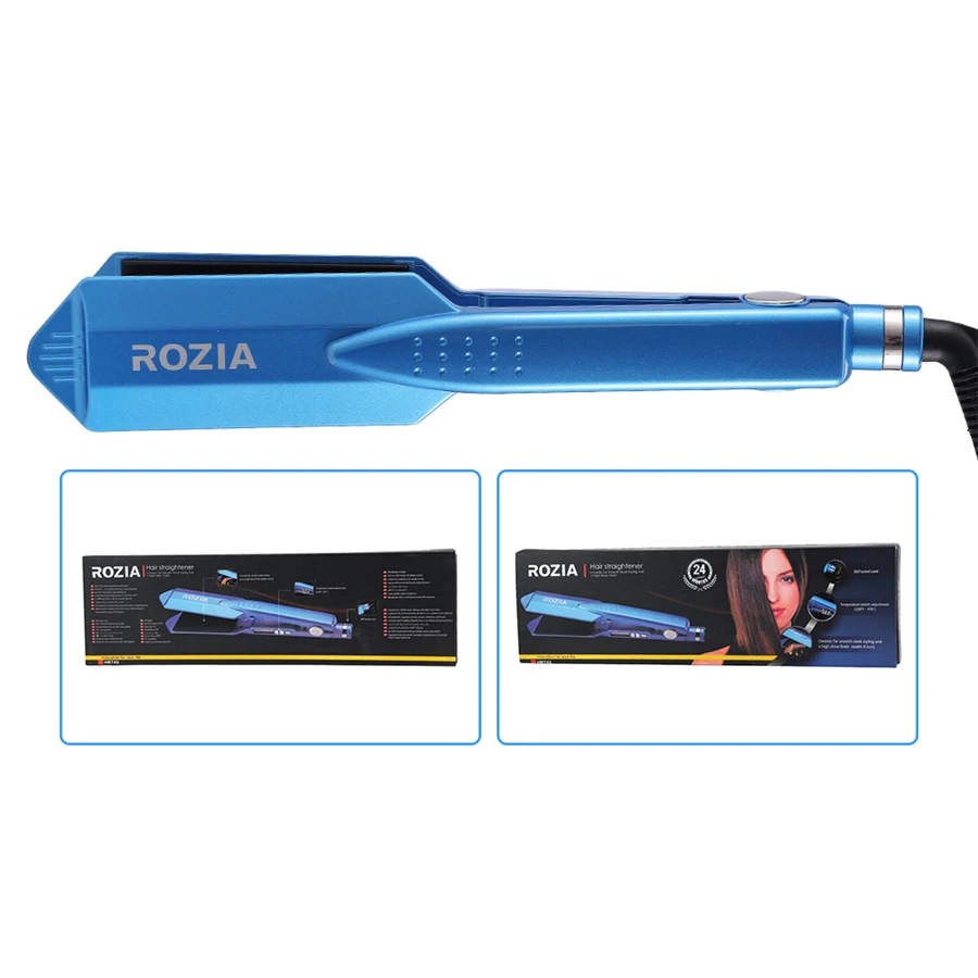 Salon Flat Irons Custom Logo Cheap Hair Straightener Free Sample LCD Ceramic Wholesale High Quality Home Ice for Women Blue 1pc