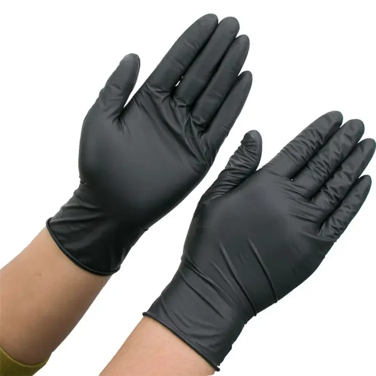 Cheap Waterproof Tattoo Powder Free Tattoo Beauty Salon Making Up Latex Free Black Pure Nitrile Gloves