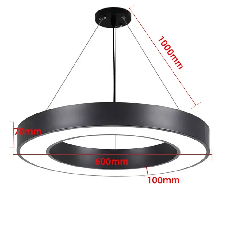 Modern Round Pendant Lamp 85~265v Black housing hanging light Ceiling Lighting led circle chandelier Ring Pendant Lights