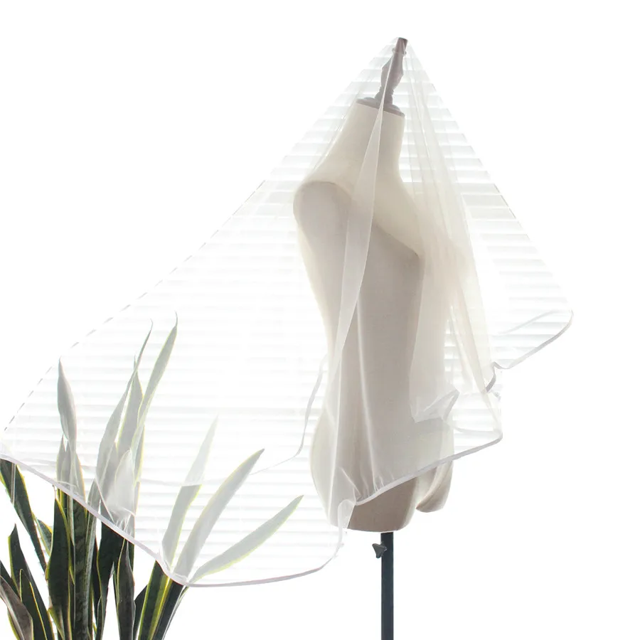 XINMEIJI Elegant Elbow Marriage Bridal Veil Plain Tulle Exquisite Ribbon Edge White Lawn Wedding Party Blusher Bride Veil V660