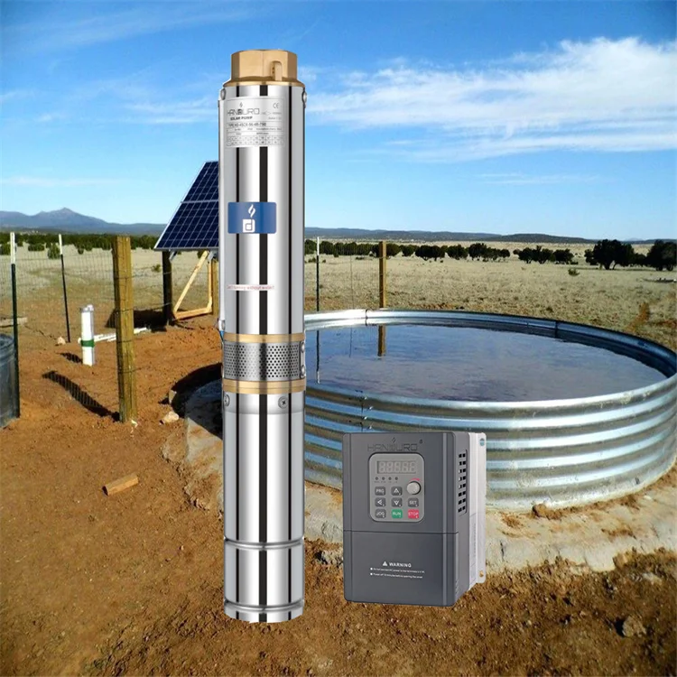 Handuro 220v 2200w 6m3/h 175m AC/DC Submersible Borehole Solar Water Pump System Bomba De Agua Solar
