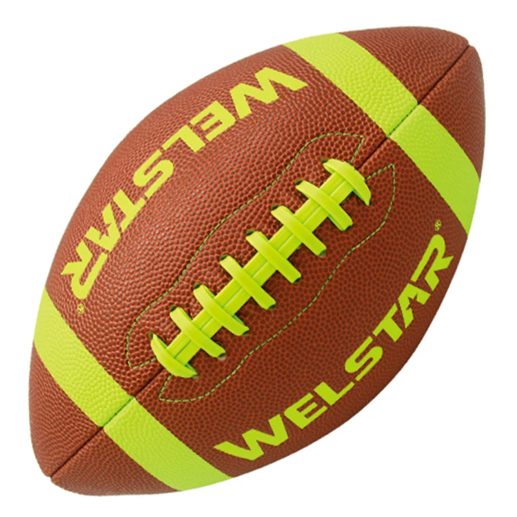 American Football Ball with Neon Color Print PU Composite Leather for Training and Promotions