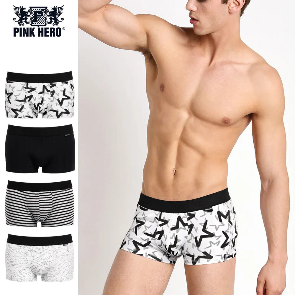 Top Fashion Briefs Under Boxer Transparent Soft Short Boxers cotton Mens Underwear with printed