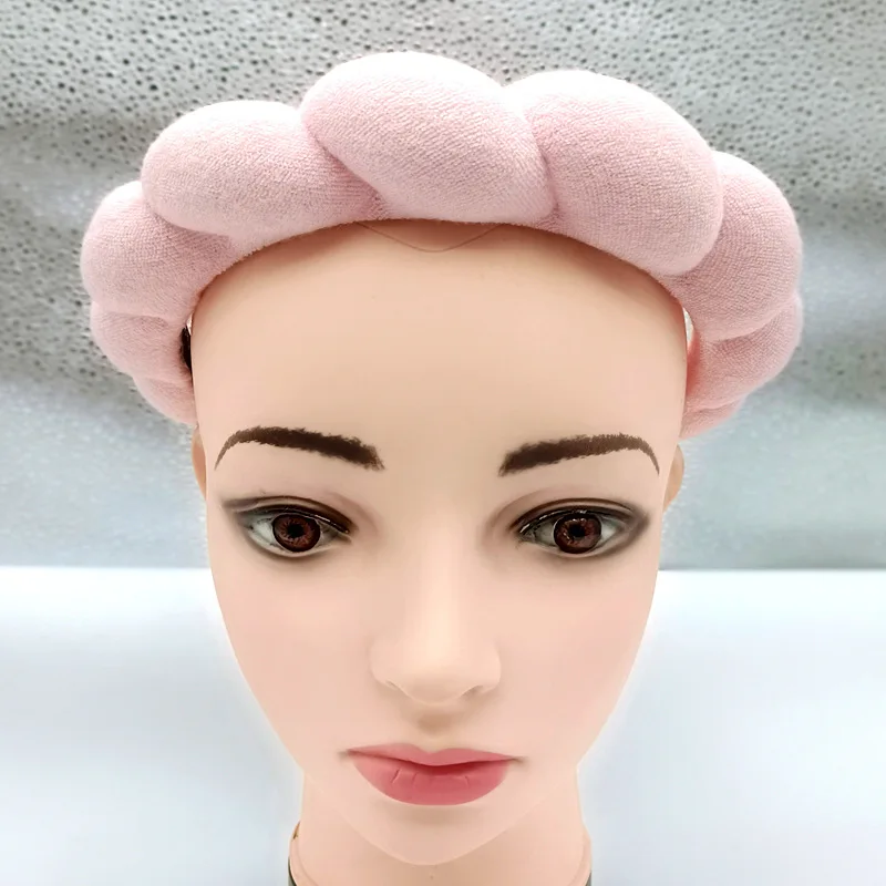 Sponge and Terry Towel Cloth Fabric Head Band Spa headband for washing face
