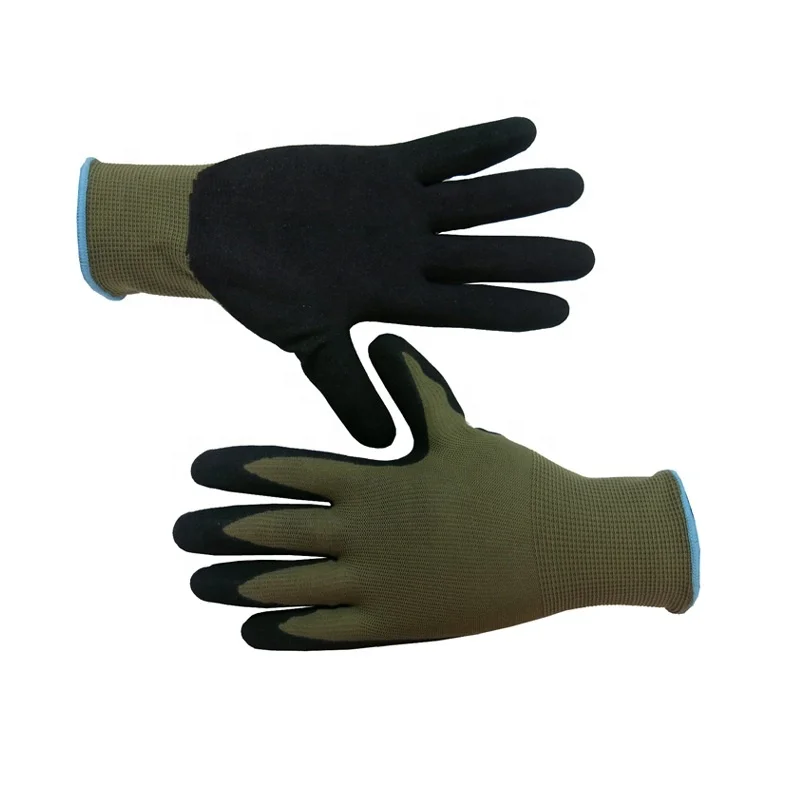 Reusable Enhanced Grip Mechanic Work Gloves Luvas Guantes, 13-Gauge Knitted Sandy Nitrile Coated, Automotive