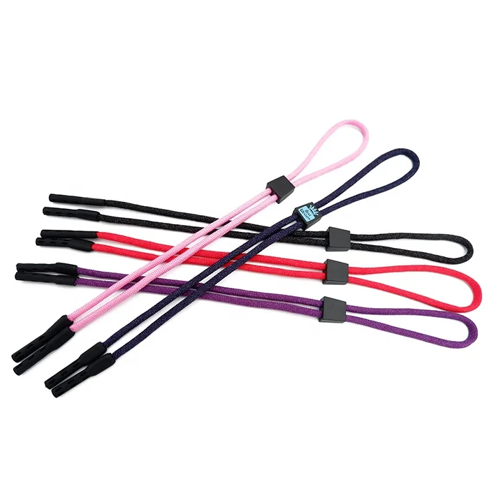 Silicone kids glasses cotton strap stretchy adjustable wholesale price short glass lanyard