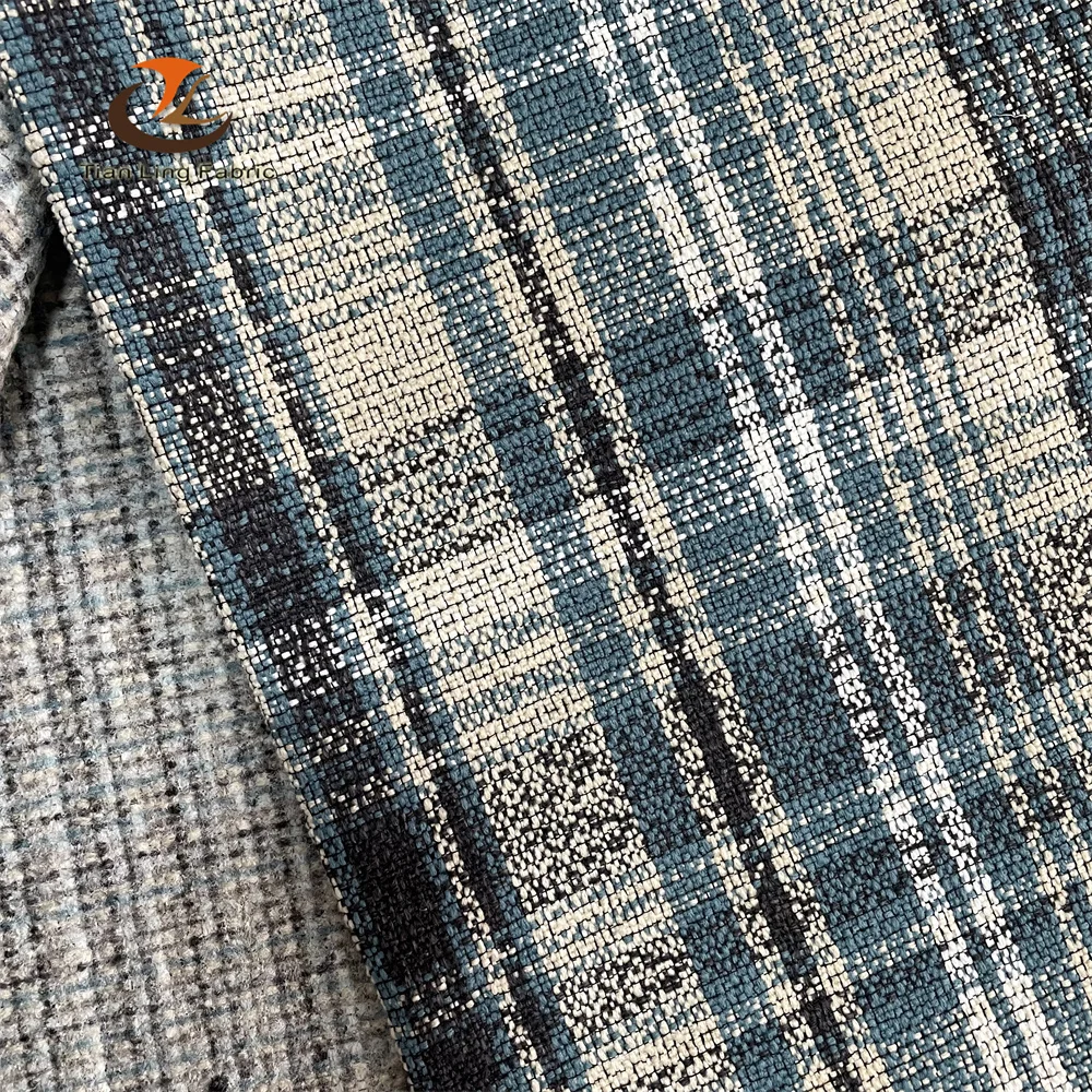 good sell yarn dyed woven fabric table lines jute  sofa upholstery fabric