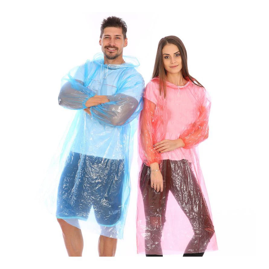 6pcs Clear Rain Poncho, Disposable Ponchos for Adult Super Waterproof for Theme Parks Hiking Camping Sports Events
