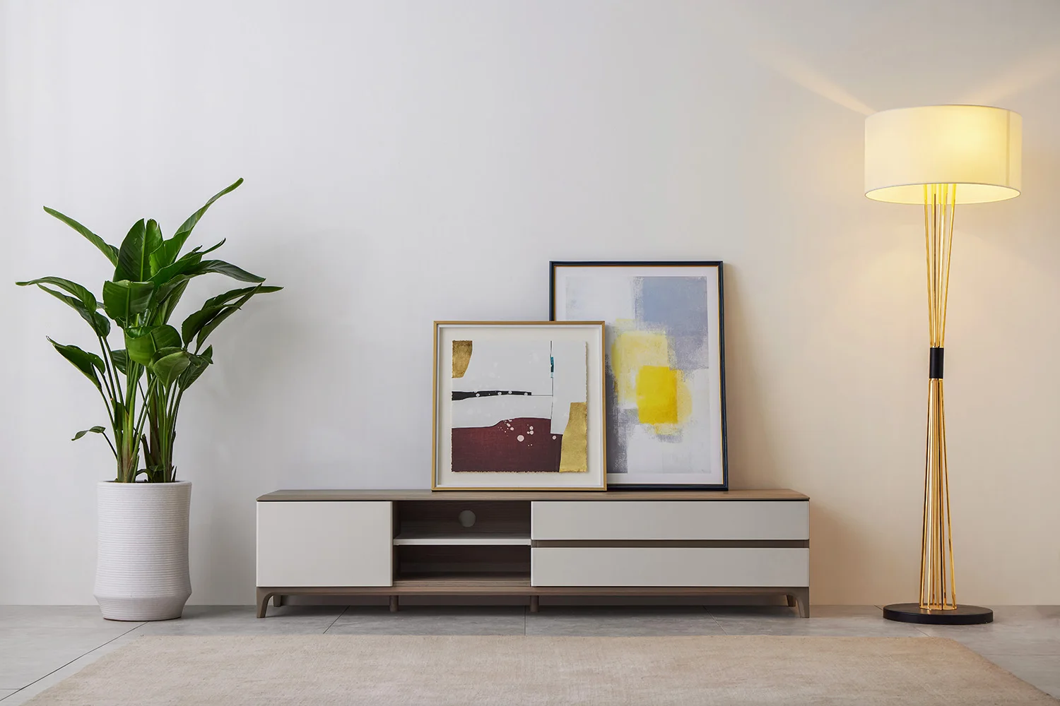 Tv Stand Living Room Furniture Home Livingroom Wood Modern Solid Wall TV Background Wall Unit Storage Cabinet