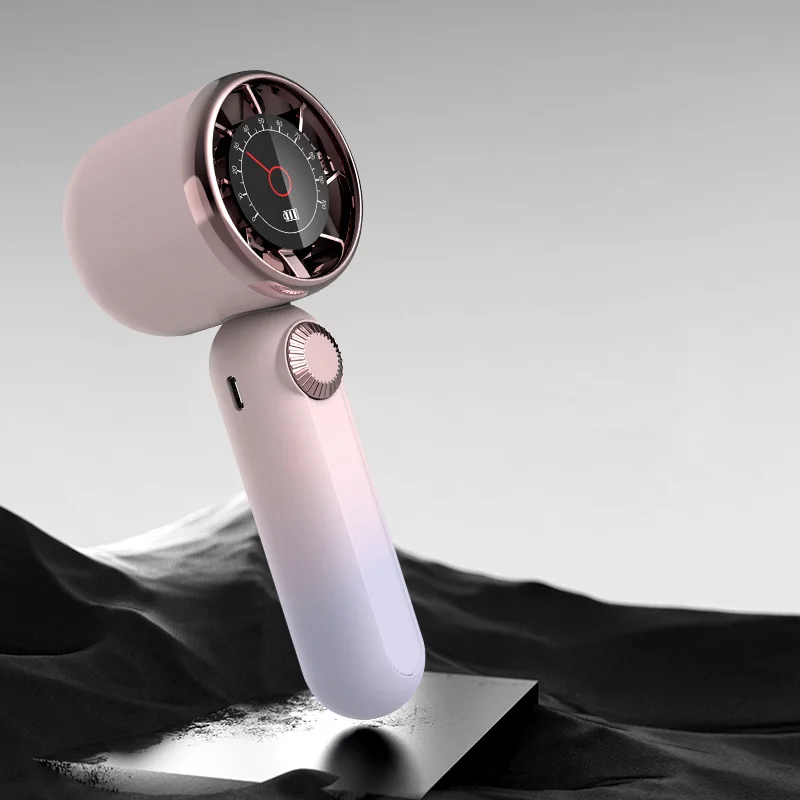 2024 New Desktop Mini Portable handheld Dial digital display 100 gears high speed Violent turbo fan