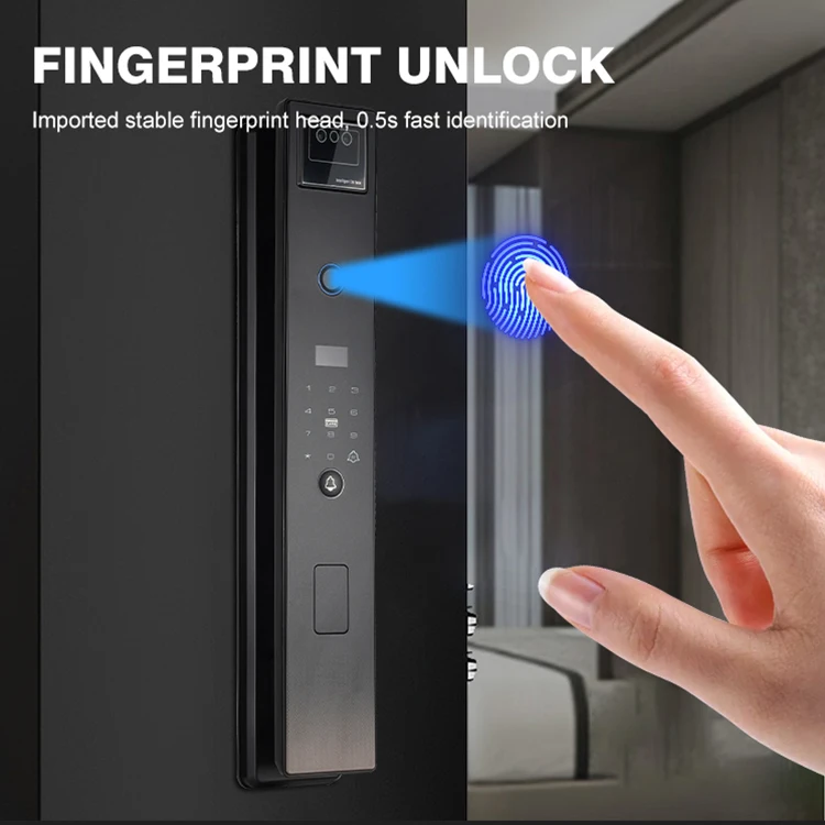 Competitive Price Front Door Electronic Keypad Camera Doorbell Smart Lock Tuya Real Time Monitoring Digital Doors Lock