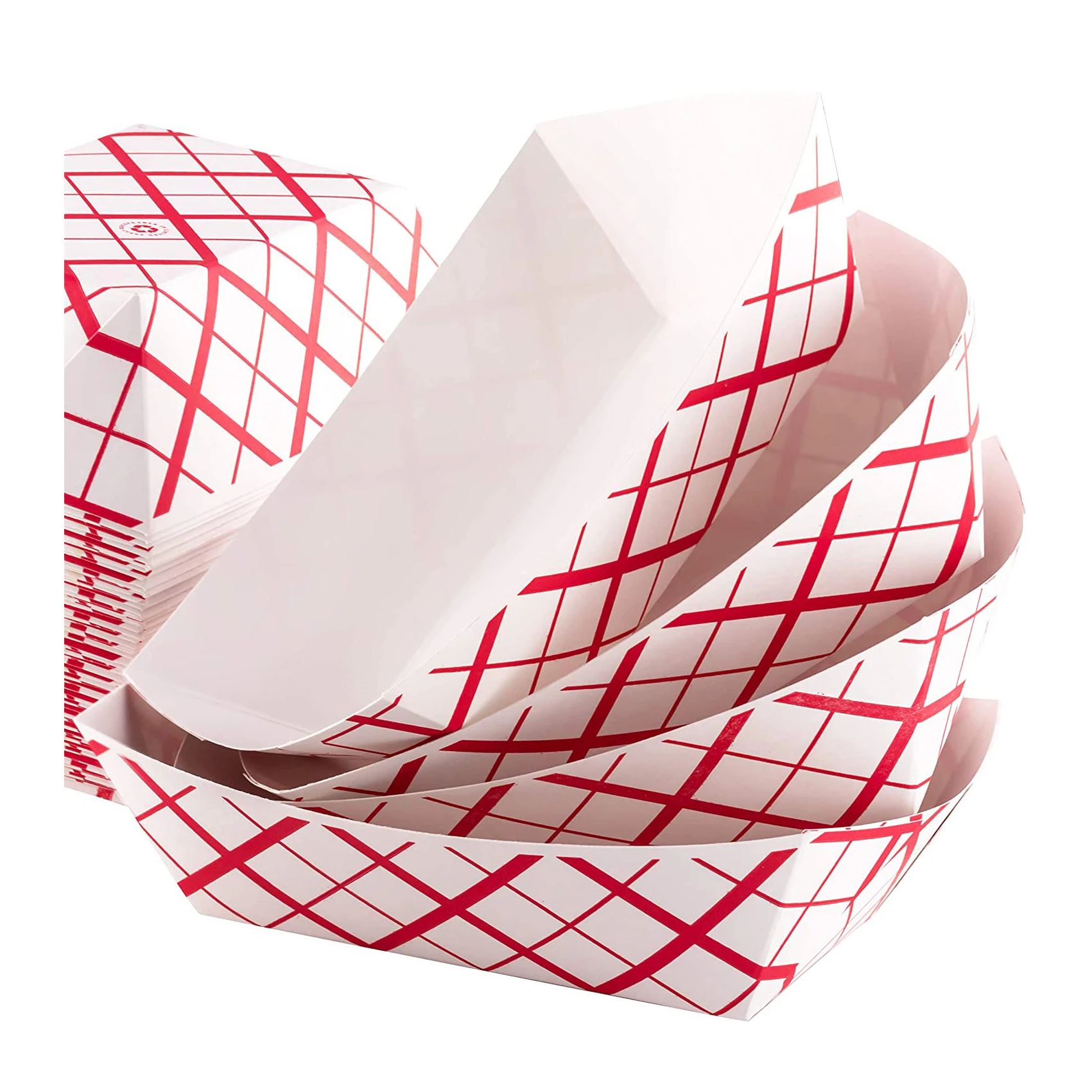 Recycled Street Food Vender Waterproof Boat Tray Fast Food White Cardboard Hot Dog Paper Box