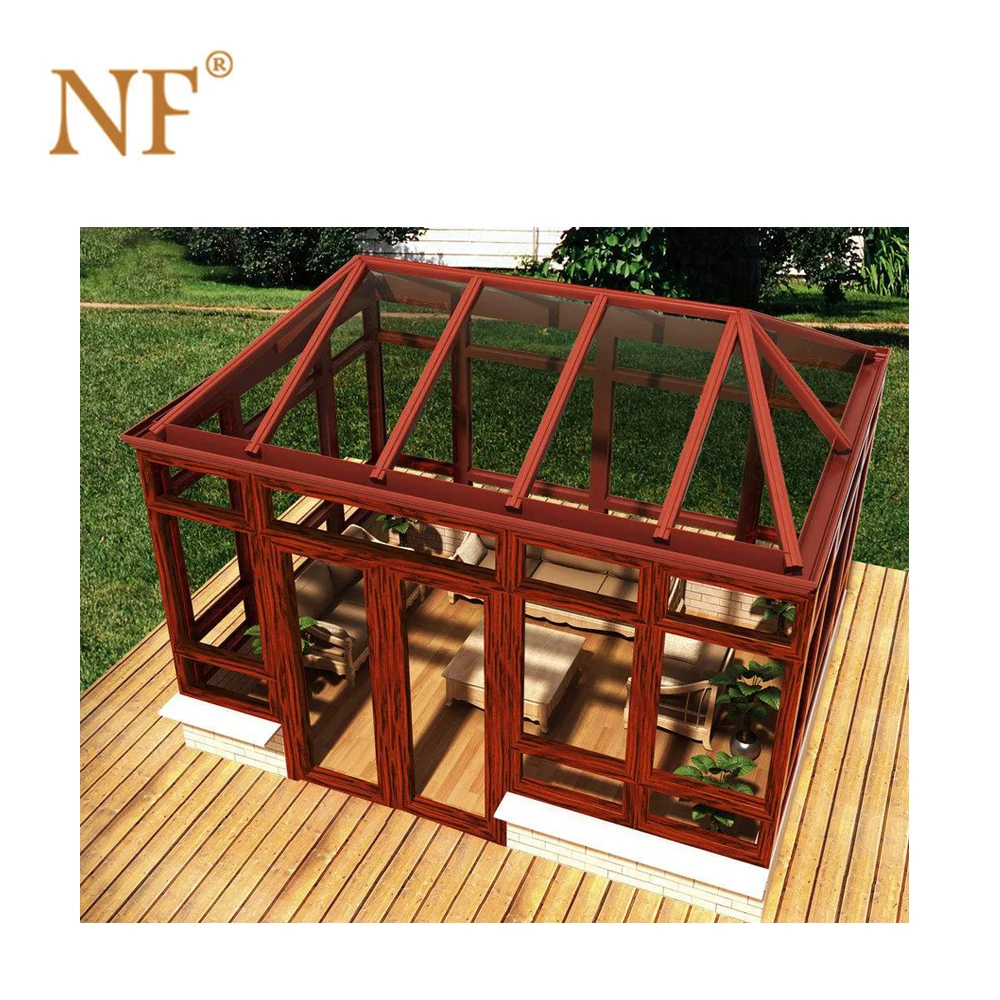 Aluminium alloy sunroom glazed prefab house