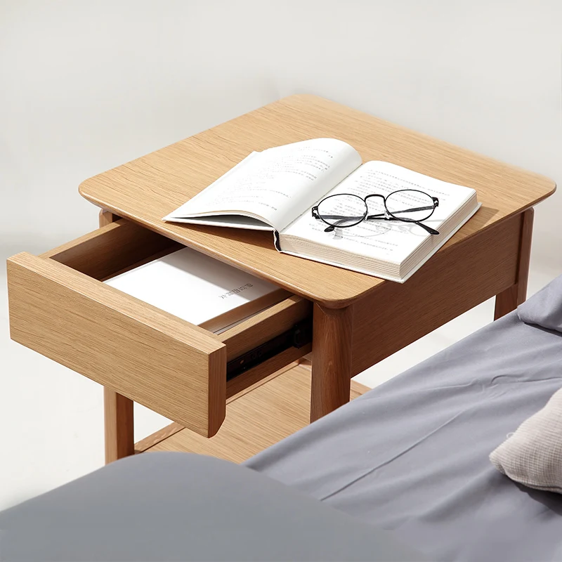 Modern elegant bedroom furniture for home/ hotel usage with drawer set small oak wood nightstand bedside table