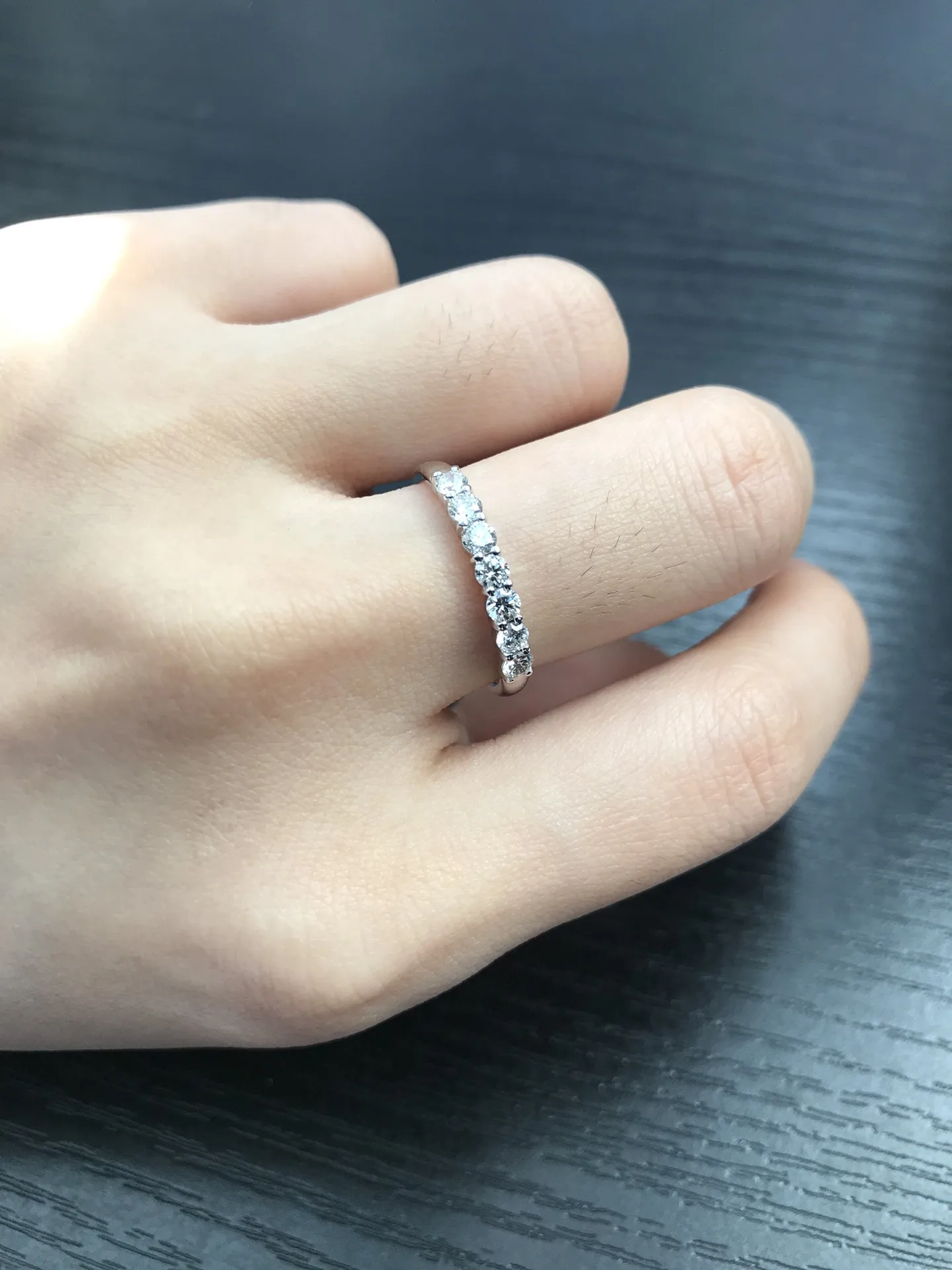 2.4g 0.7ct Natural Real Diamond Pure 18K White Gold Ladies Rings for Women Weddings Engagement Stack Band Ring Fine Jewelry Gift