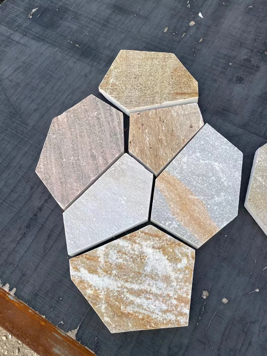 Natural colorful building cultured stone exterior background wall panel decoration gery white Mosaic Slate Veneer