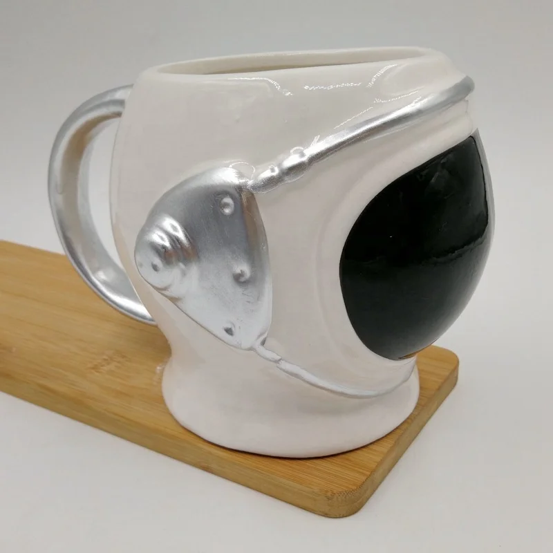 Spaceman 3D Ceramic Coffee Mug  Emboss Star Milk Cup  Astronaut Shaped Coffee Water Mug