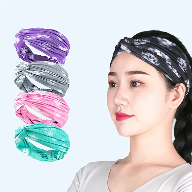 Ready to ship multi purpose ladies elastic embroidery hairband girls